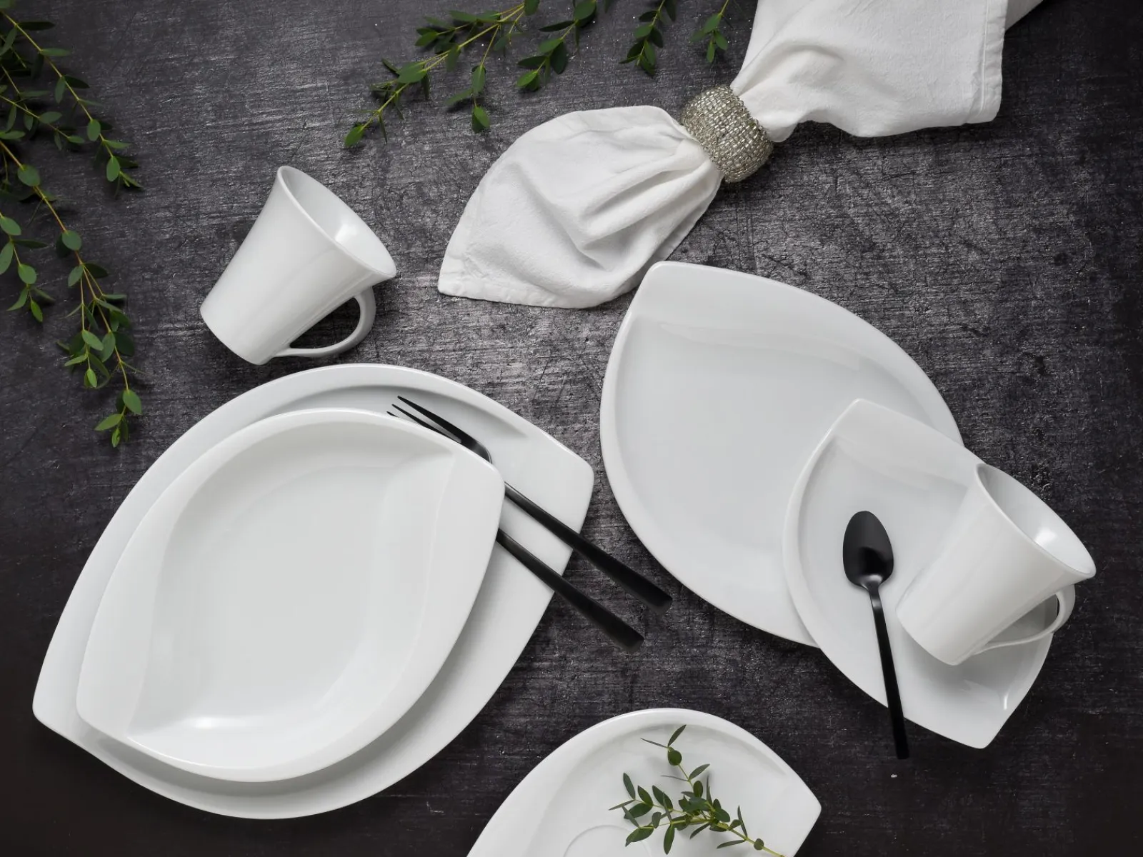 Creatable Geschirrset|Acacia - Kombiservice 30-tlg - Weiss