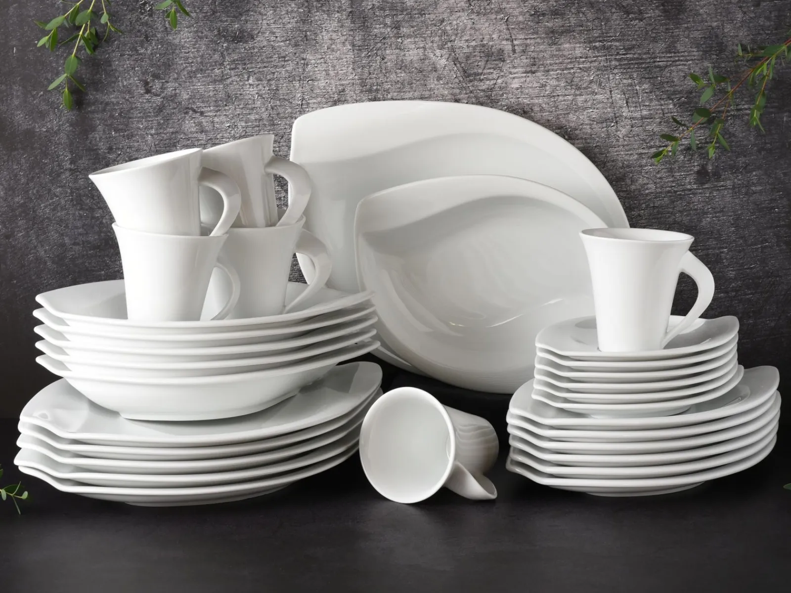 Creatable Geschirrset|Acacia - Kombiservice 30-tlg - Weiss