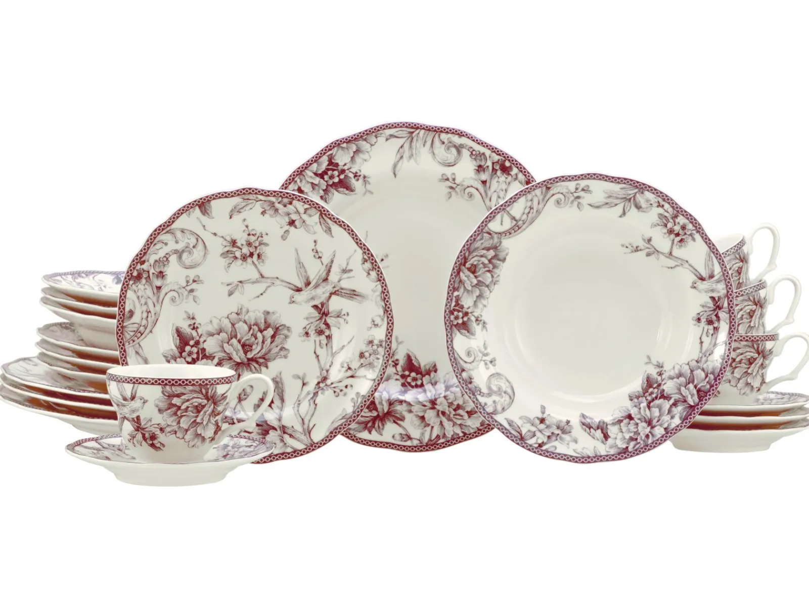 Creatable Geschirrset|Adelaide - Kombiservice 20-tlg - Rot