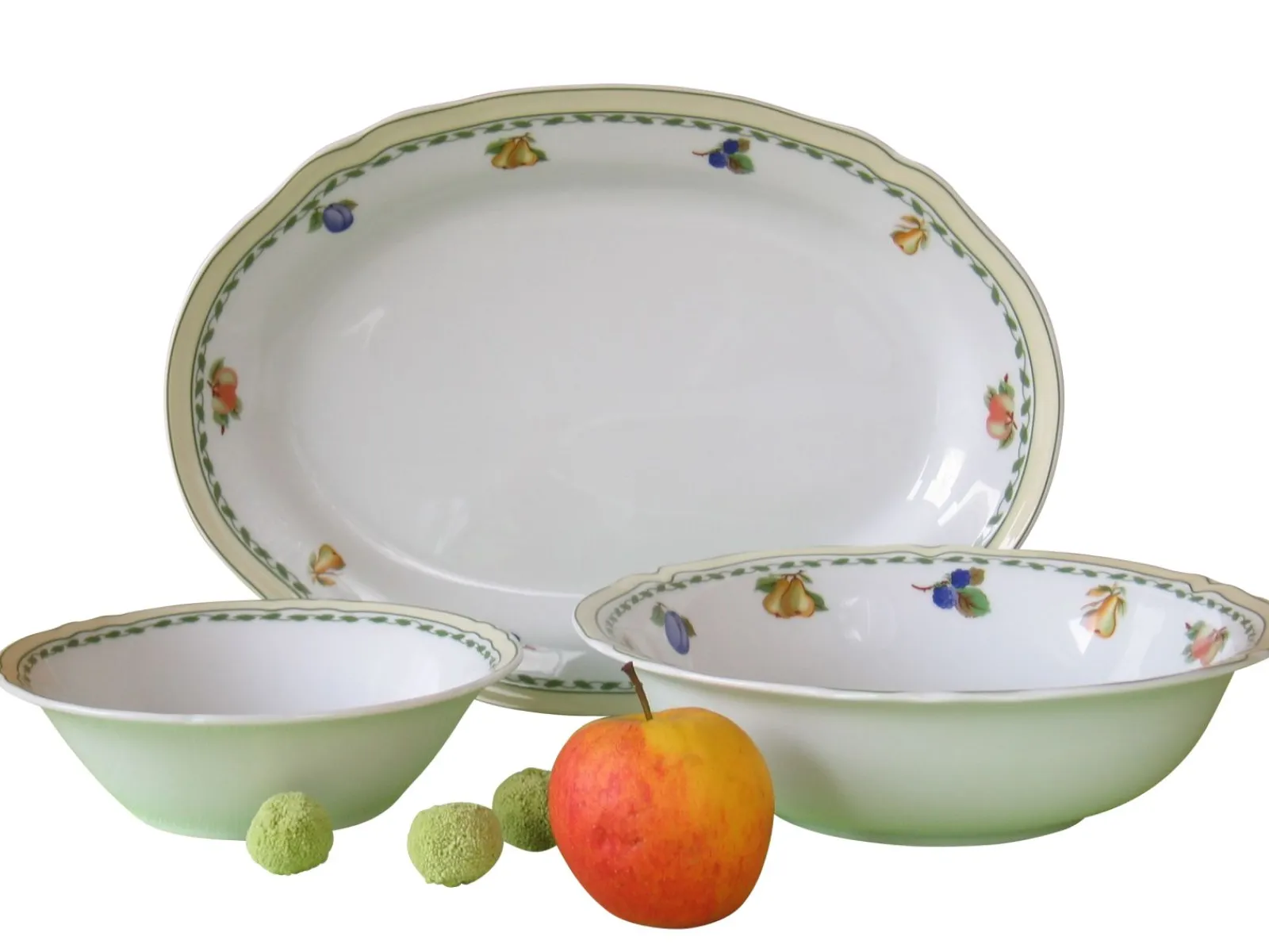 Creatable Geschirrset|Alba Obst - Servierset 3-tlg - Weiss