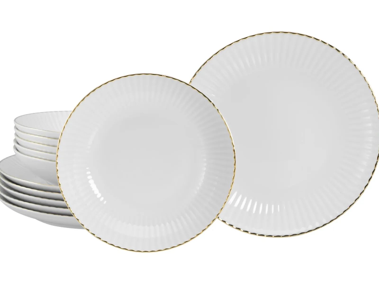 Creatable Geschirrset|Allegra - Tafelservice 12-tlg - Goldband