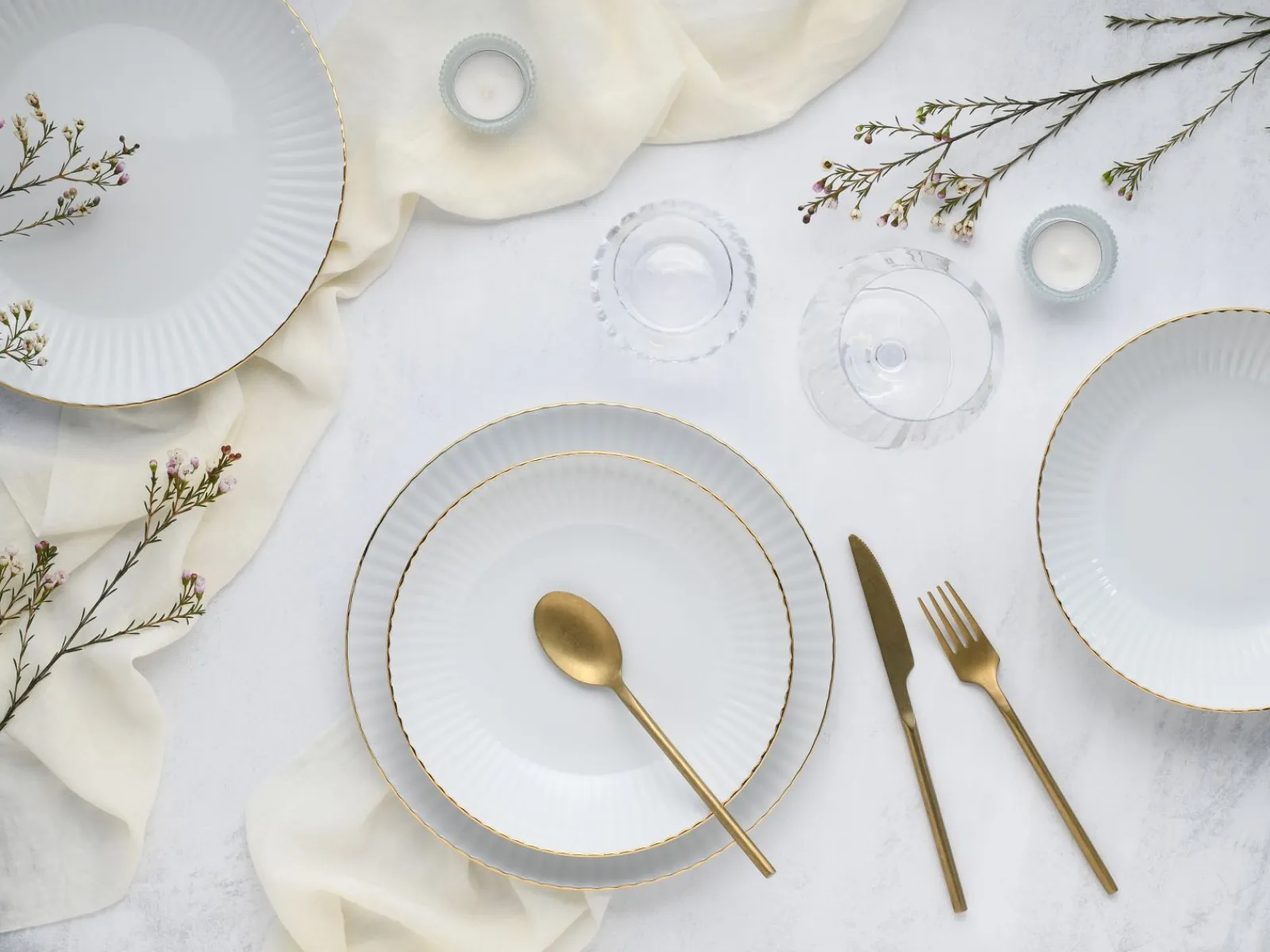 Creatable Geschirrset|Allegra - Tafelservice 12-tlg - Goldband