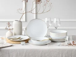 Creatable Geschirrset|Allegra - Tafelservice 12-tlg - Goldband