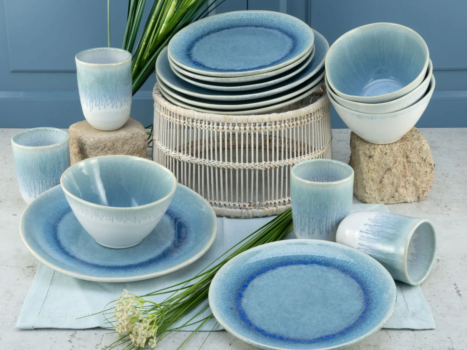 Creatable Geschirrset|Aquarius - Kombiservice 16-tlg - Blau