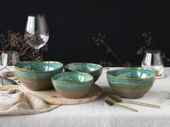 Creatable Bowls & Schüsseln|Geschirrset|Basalt Bio - Bowl 4-tlg - Salbei
