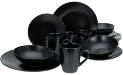 Creatable Geschirrset|Black Matt - Kombiservice 16-tlg - Schwarz