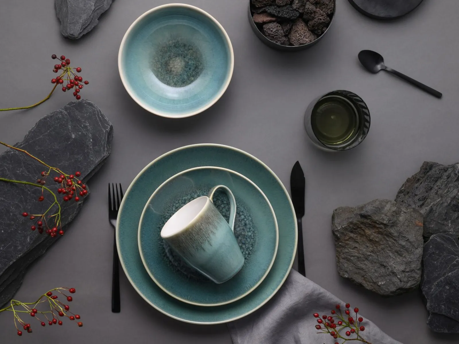 Creatable Geschirrset|Caldera - Kombiservice 8-tlg - Blau
