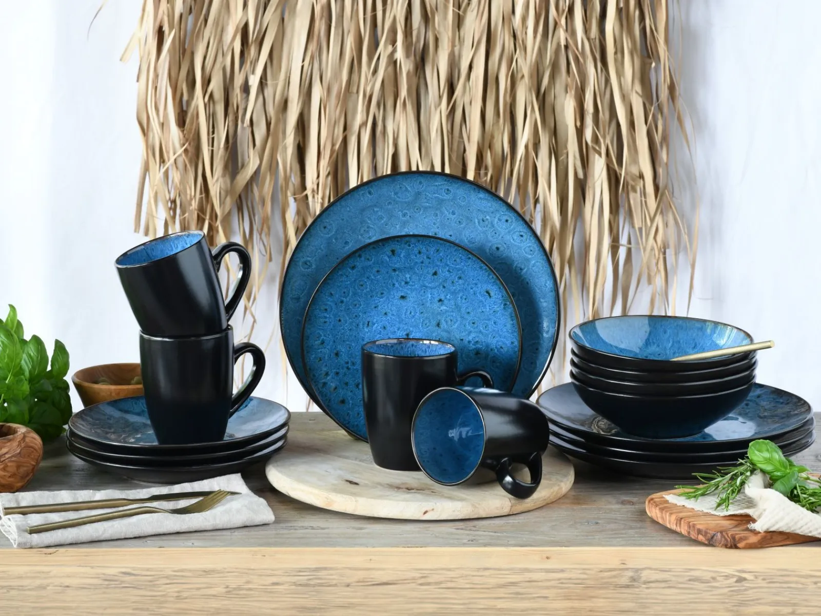 Creatable Geschirrset|Capri - Kombiservice 16-tlg - Blau