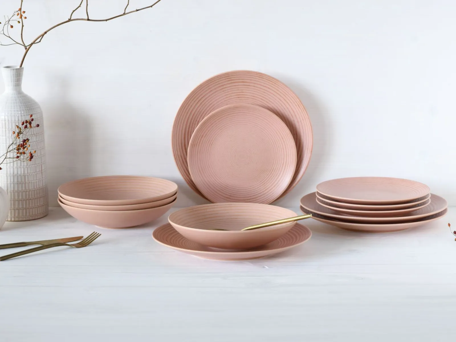 Creatable Geschirrset|Teller|Catania - Tellerset 12-tlg - Anthrazit
