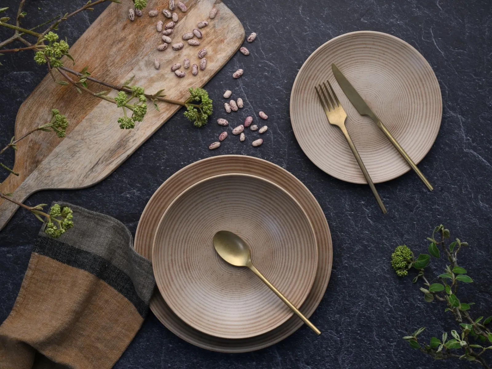 Creatable Geschirrset|Teller|Catania - Tellerset 12-tlg - Anthrazit
