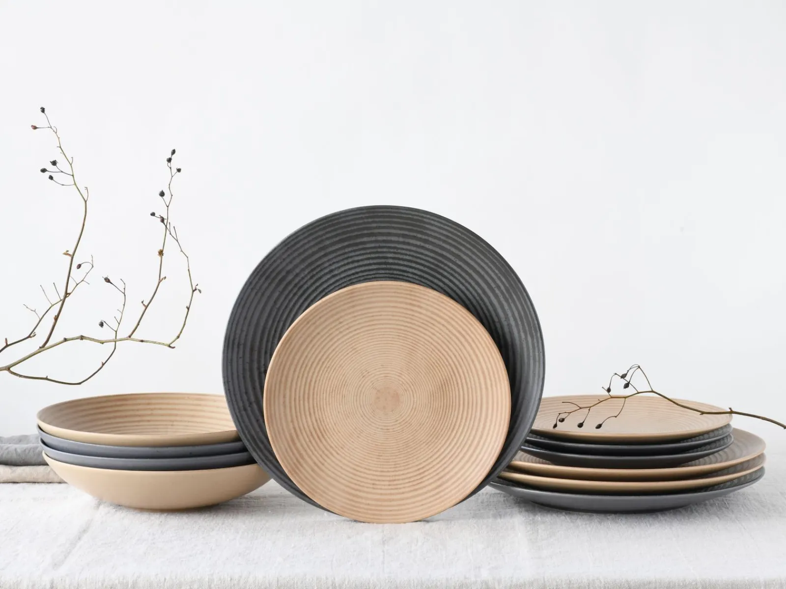 Creatable Geschirrset|Teller|Catania - Tellerset 12-tlg - Anthrazit