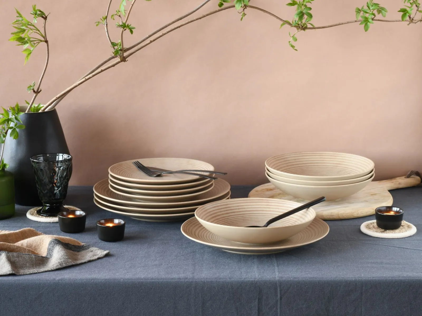 Creatable Geschirrset|Teller|Catania - Tellerset 12-tlg - Anthrazit