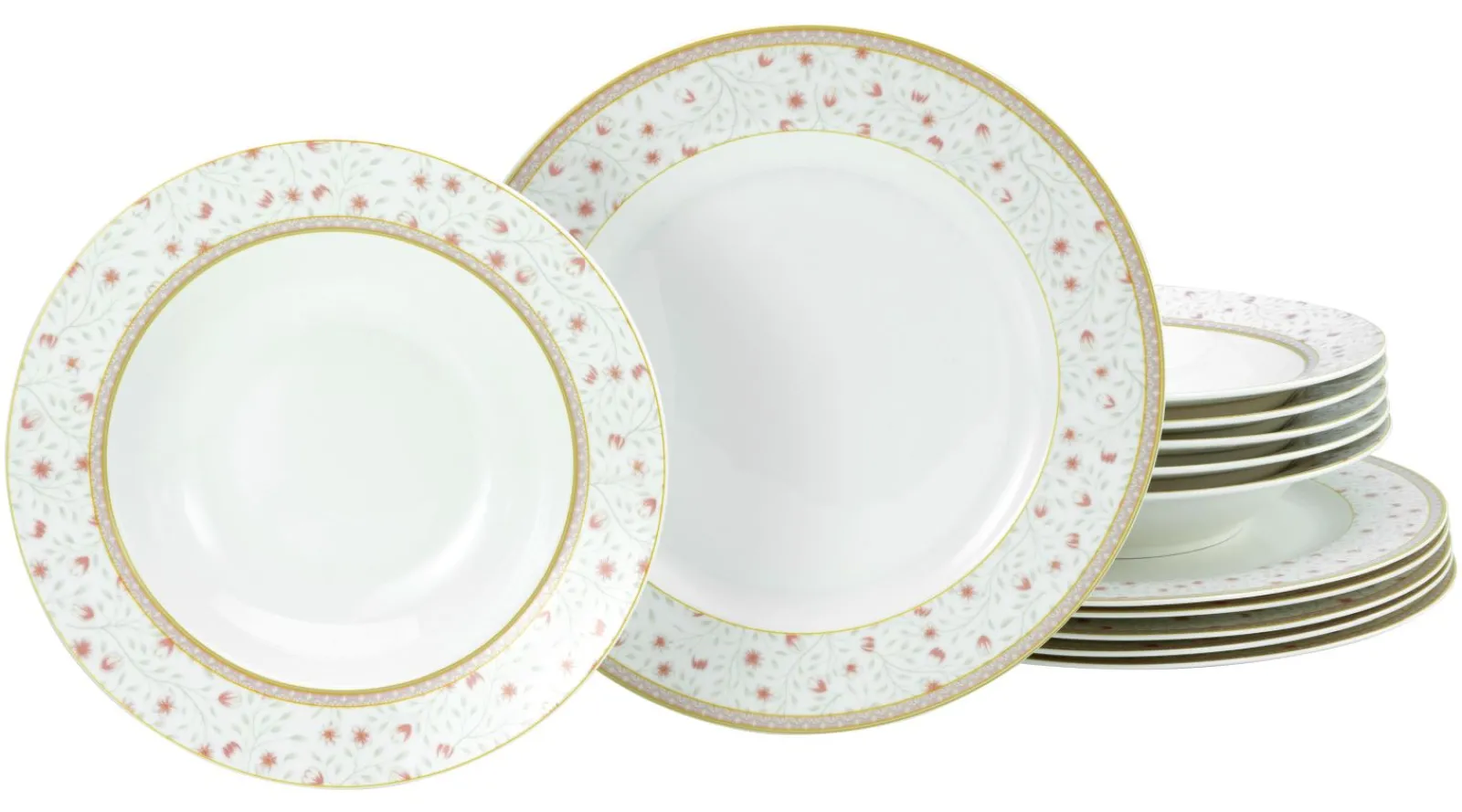 Creatable Geschirrset|Emilia - Tafelservice 12-tlg - Creme weiss