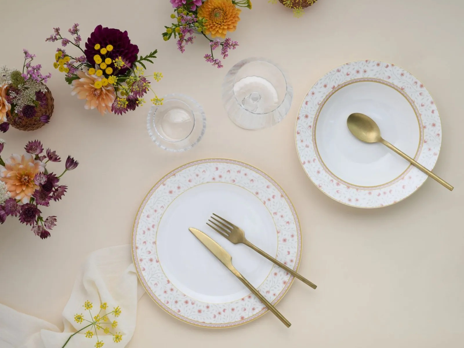 Creatable Geschirrset|Emilia - Tafelservice 12-tlg - Creme weiss