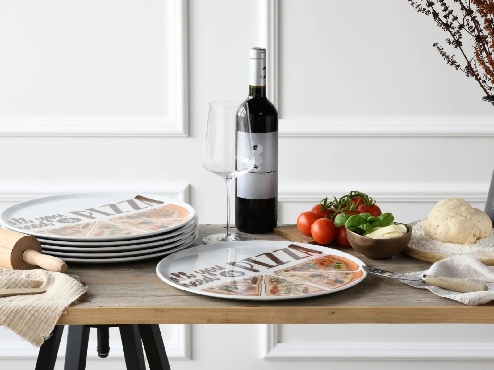 Creatable Pizza & Pasta|Geschirrset|Europa - Pizzateller 6-tlg - bunt