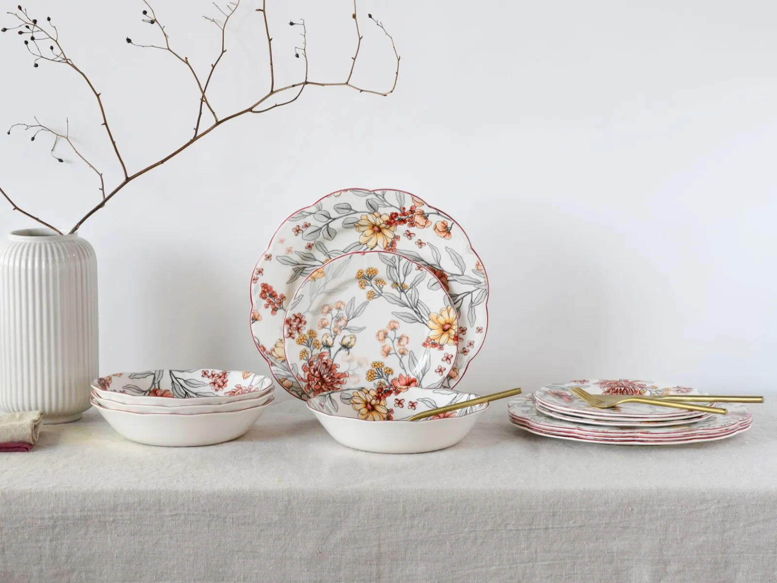 Creatable Geschirrset|Fiore - Tellerset 12-tlg - bunt