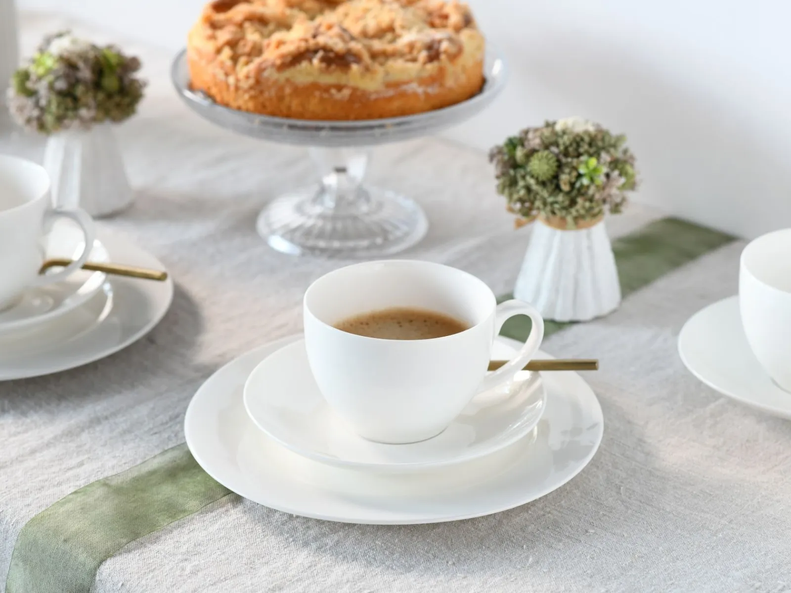Creatable Geschirrset|Fleur Royal - Kaffeeservice - Creme weiss