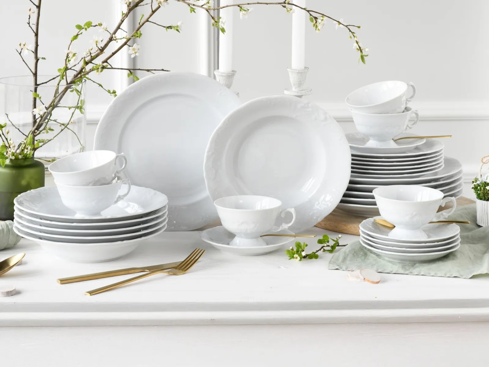 Creatable Geschirrset|Frederike - Kombiservice 30-tlg - Weiss