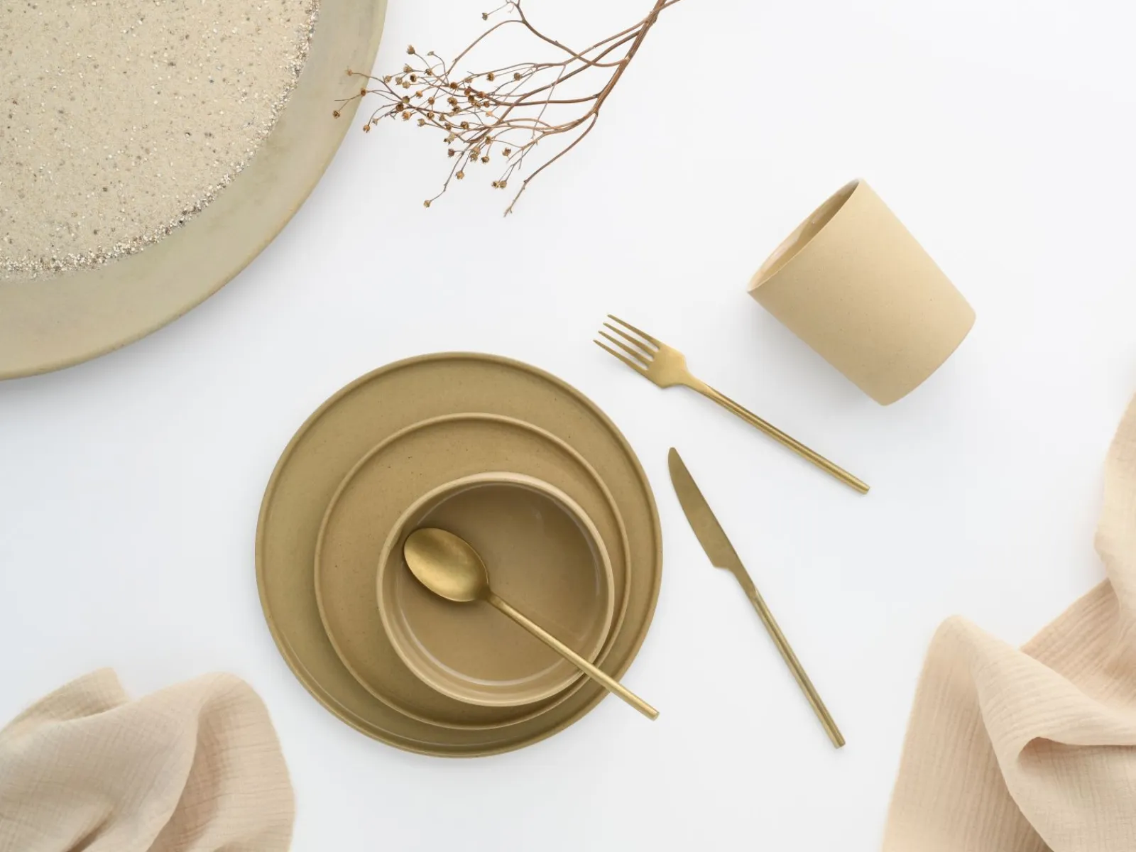 Creatable Becher & Tassen|Geschirrset|Futuro - Becher 4-tlg - Sand