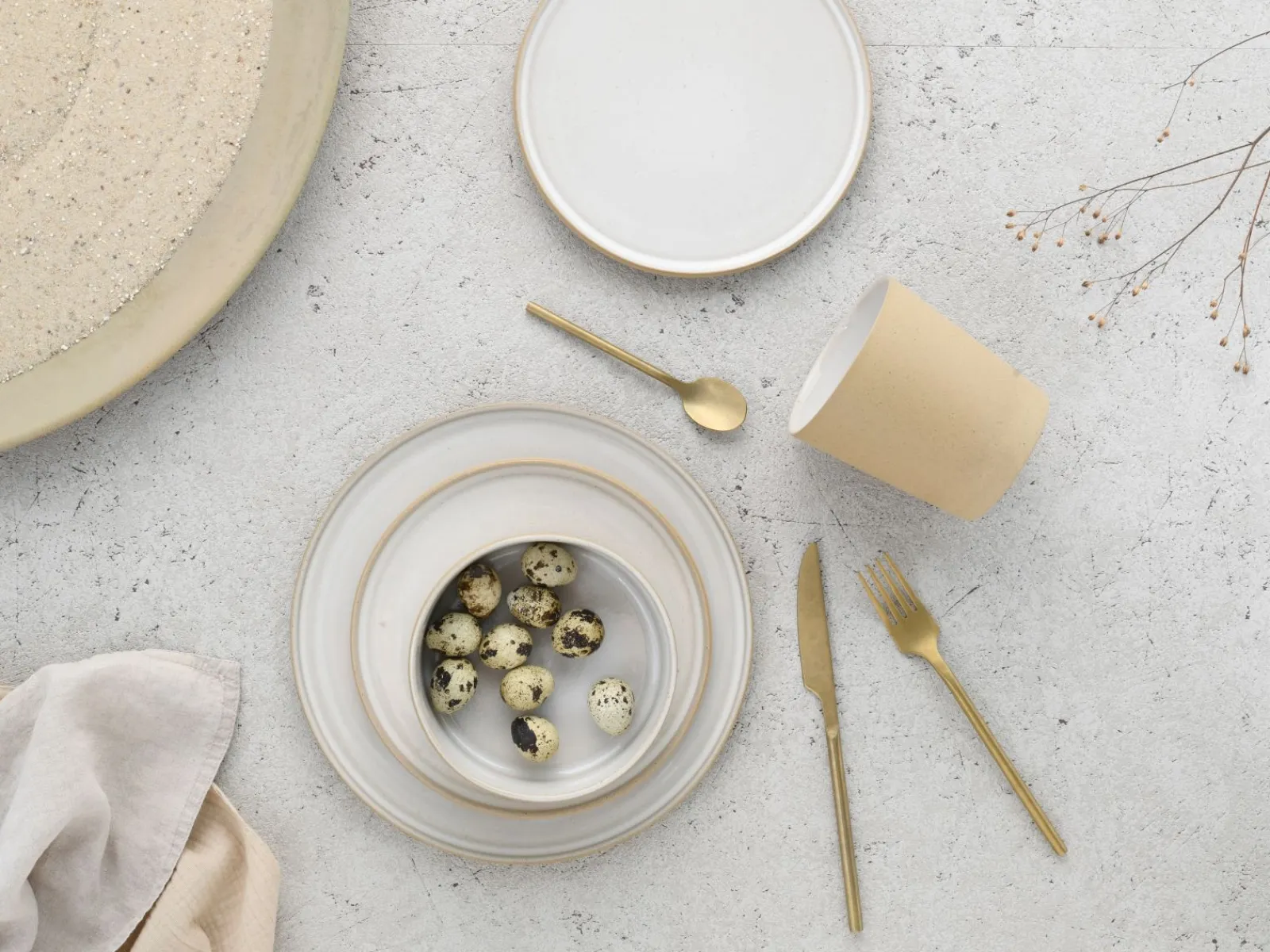 Creatable Becher & Tassen|Geschirrset|Futuro - Becher 4-tlg - Sand
