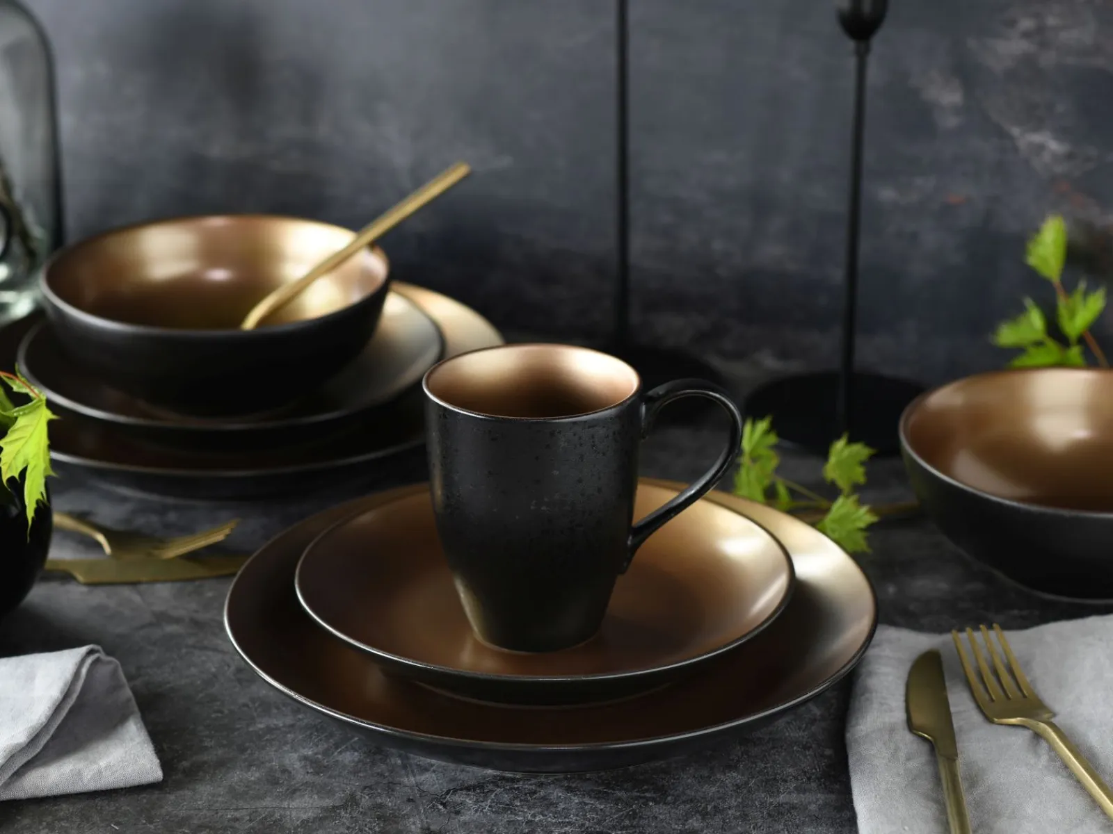 Creatable Geschirrset|Glamour Gold - Kombiservice 8-tlg - gold
