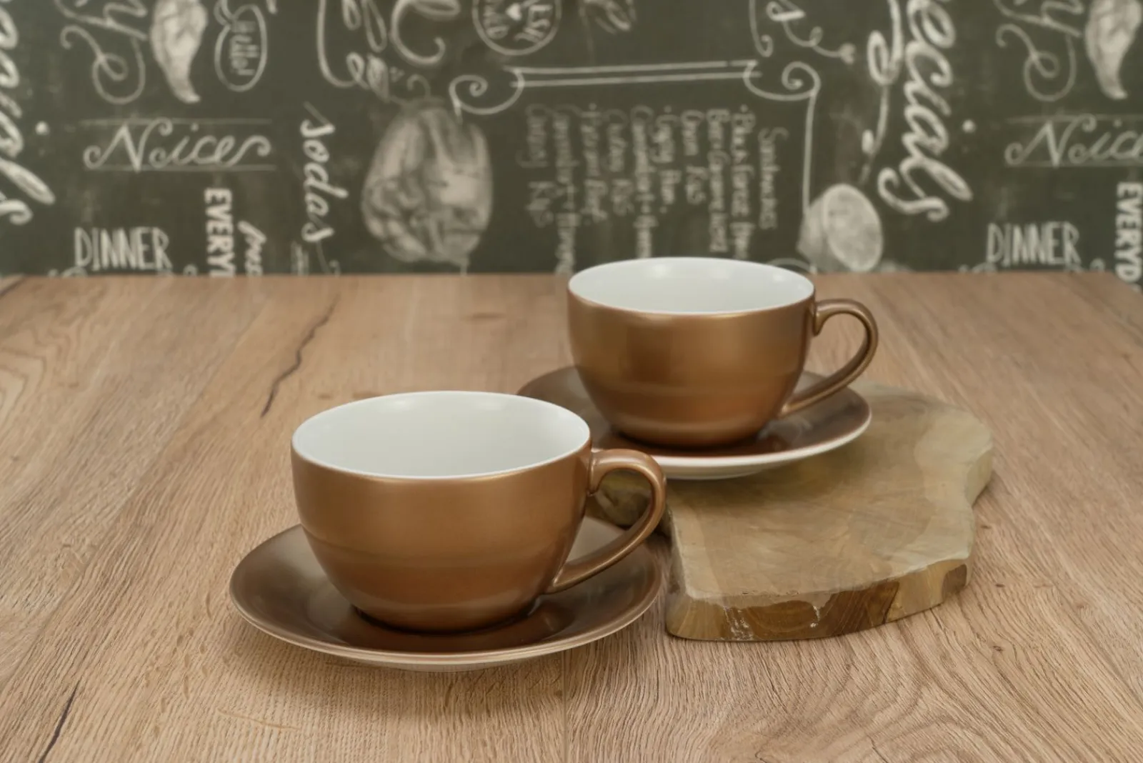 Creatable Geschirrset|Golden Days - Cappuccinoset 4-tlg - Weiss