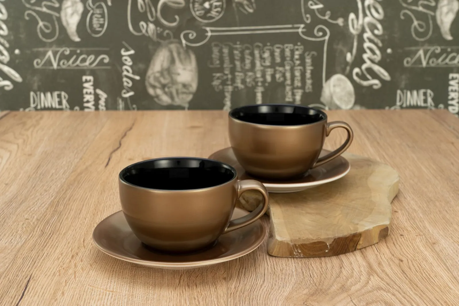 Creatable Geschirrset|Golden Days - Cappuccinoset 4-tlg - Weiss