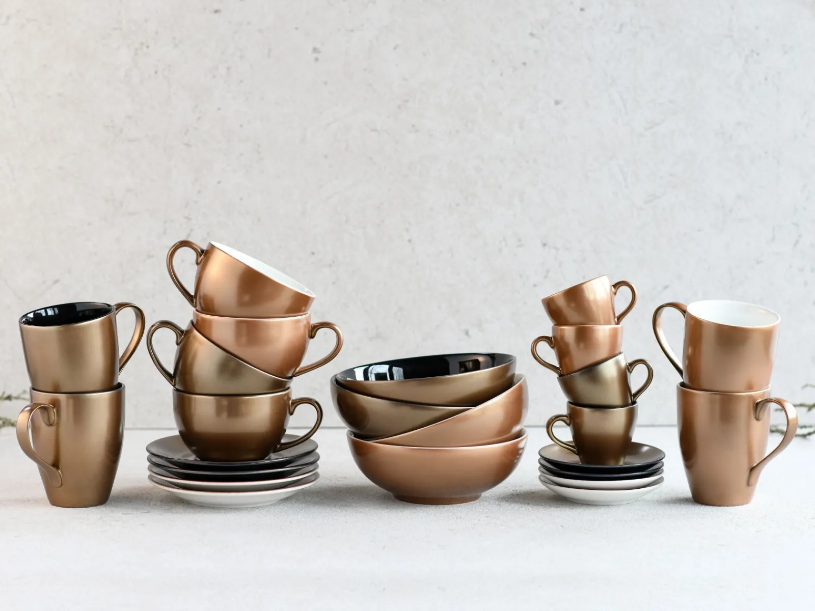 Creatable Geschirrset|Golden Days - Espressoset 4-tlg - Weiss
