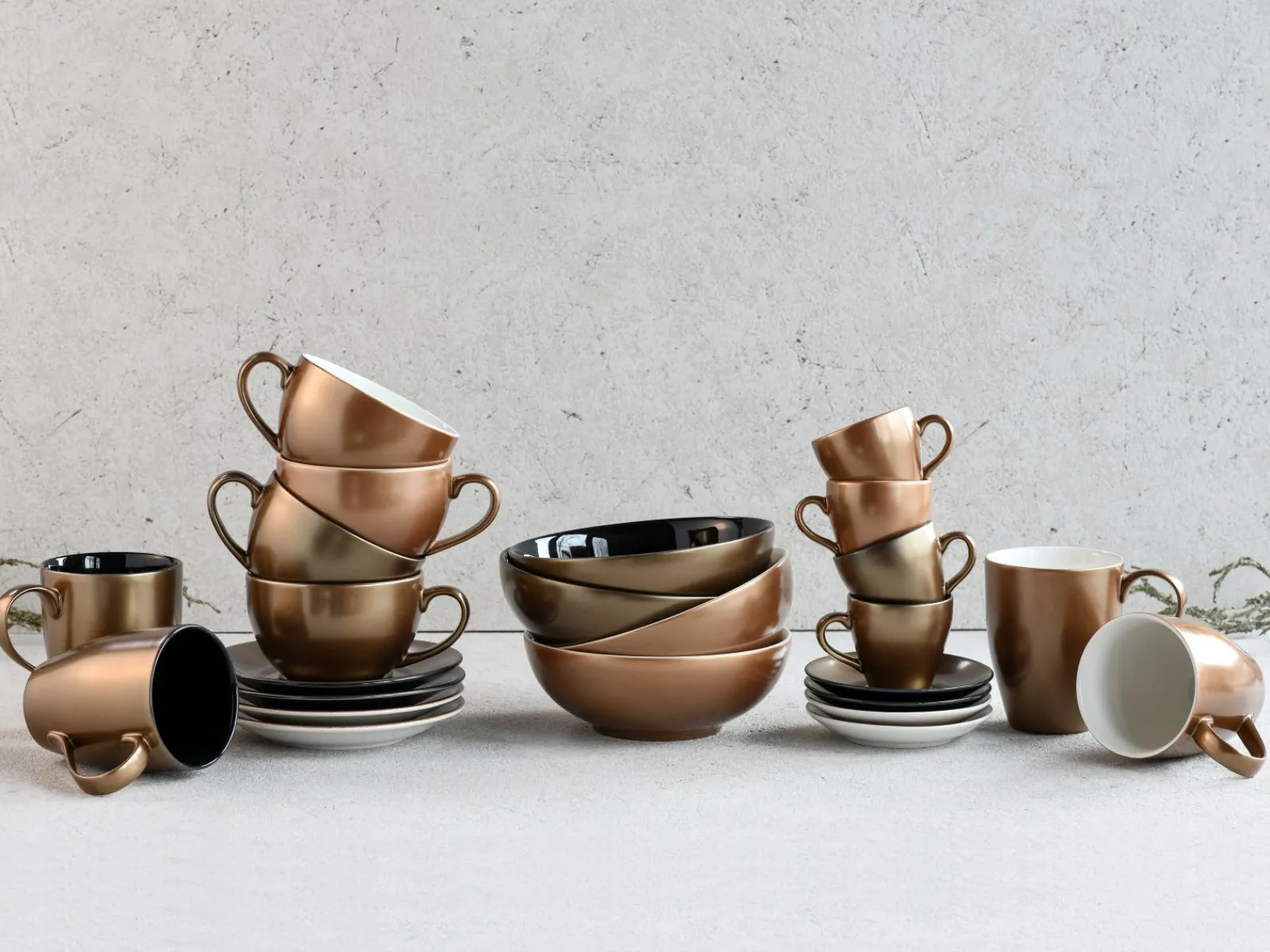 Creatable Becher & Tassen|Geschirrset|Golden Days - Kaffeebecher 2-tlg - Weiss