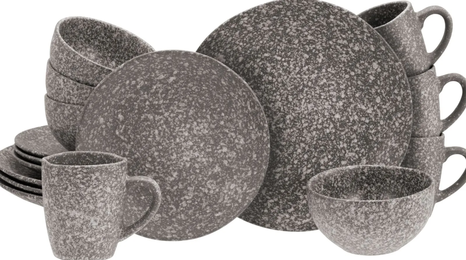 Creatable Geschirrset|Granit - Kombiservice 16-tlg - Grau