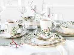 Creatable Geschirrset|Greenery Leaves - Kombiservice 16-tlg - Weiss