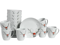 Creatable Geschirrset|Hirsch - Frühstücksset 18-tlg - Weiss