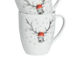 Creatable Becher & Tassen|Geschirrset|Hirsch - Kaffeebecher 6-tlg - Weiss