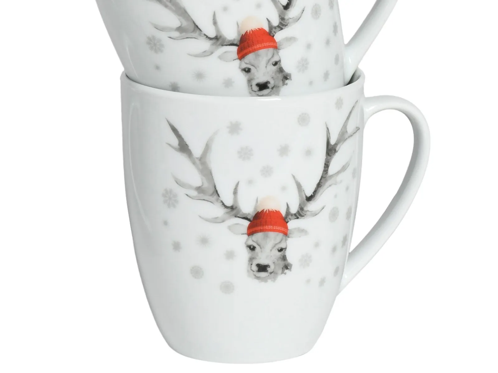 Creatable Becher & Tassen|Geschirrset|Hirsch - Kaffeebecher 6-tlg - Weiss