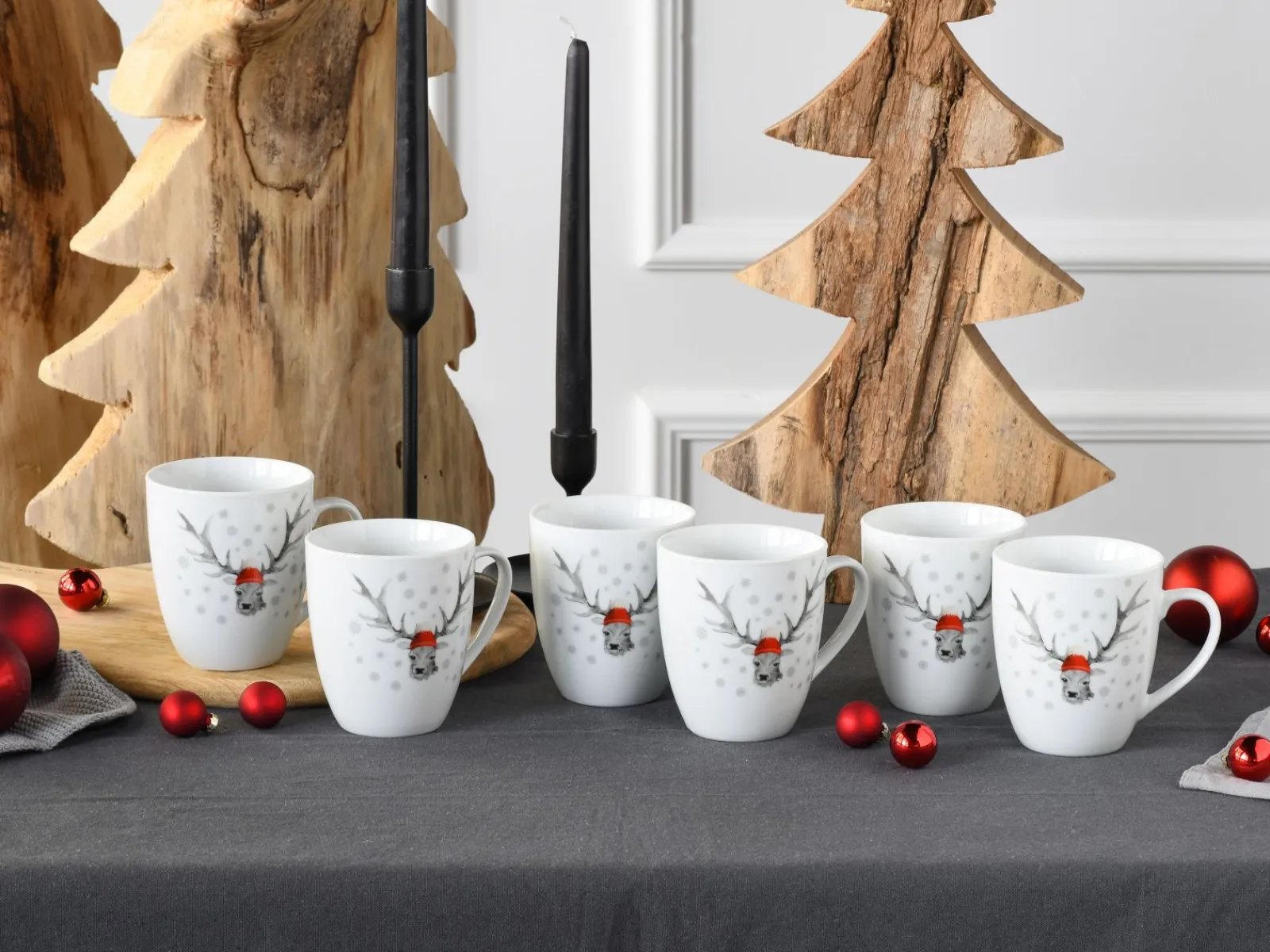 Creatable Becher & Tassen|Geschirrset|Hirsch - Kaffeebecher 6-tlg - Weiss