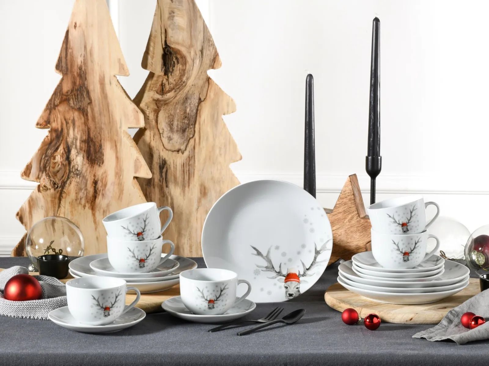 Creatable Geschirrset|Hirsch - Kaffeeservice - Weiss