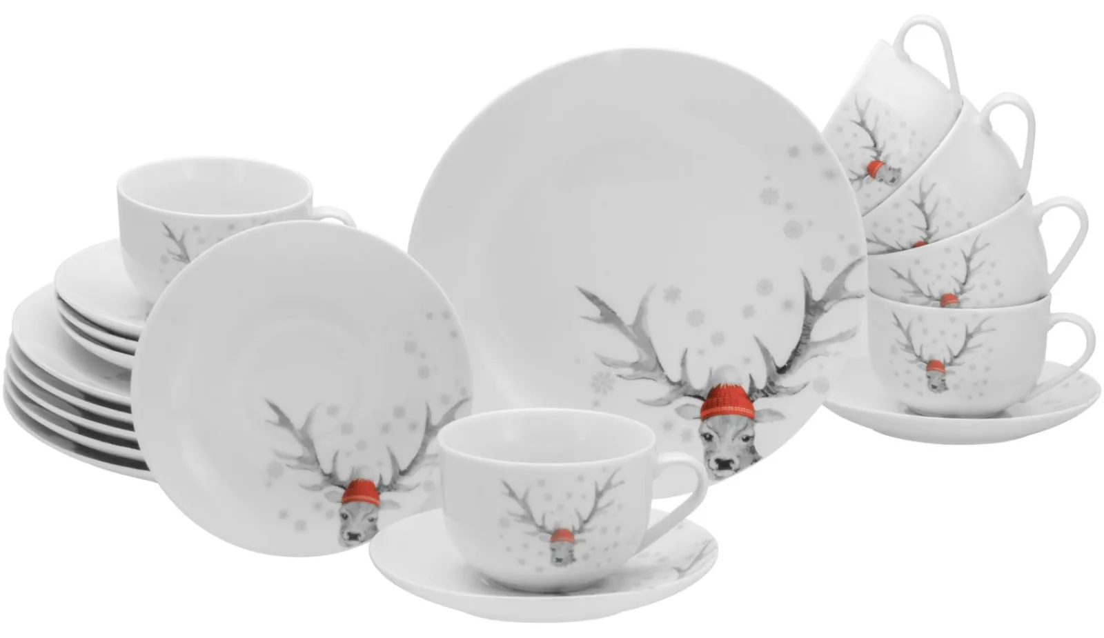Creatable Geschirrset|Hirsch - Kaffeeservice - Weiss