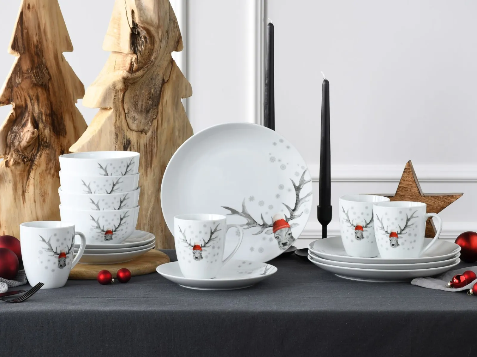 Creatable Geschirrset|Hirsch - Kombiservice - Weiss