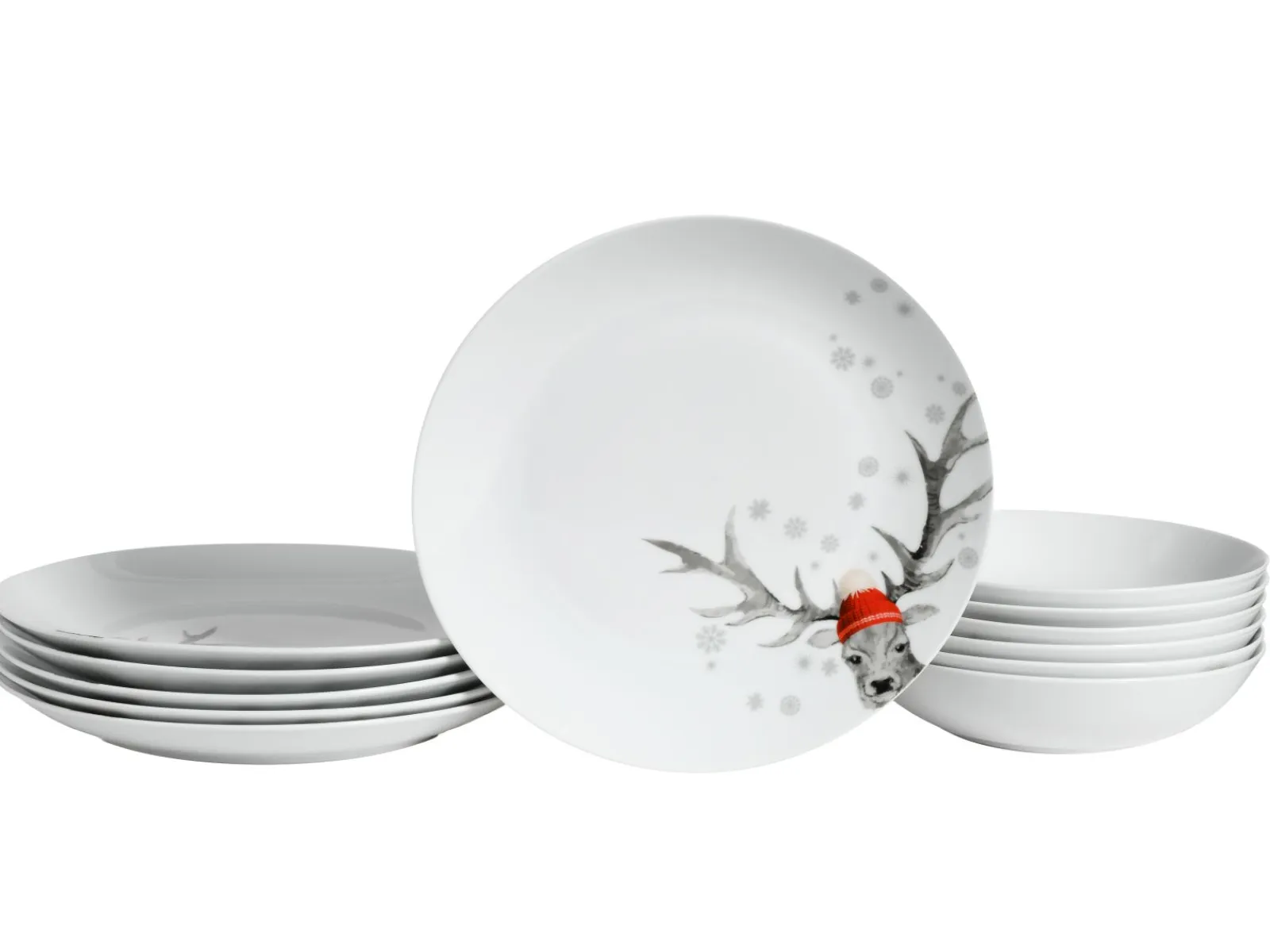 Creatable Geschirrset|Hirsch - Tafelservice - Weiss