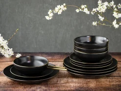 Creatable Geschirrset|Teller|Industrial Tellerset 12-tlg - Schwarz