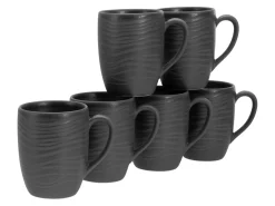 Creatable Becher & Tassen|Geschirrset|Lava Stone - Kaffeebecher 6-tlg - Schwarz