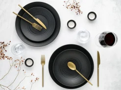 Creatable Geschirrset|Lava Stone - Kombiservice 24-tlg - Schwarz