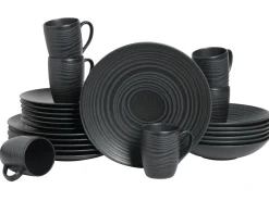 Creatable Geschirrset|Lava Stone - Kombiservice 24-tlg - Schwarz