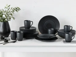 Creatable Geschirrset|Lava Stone - Kombiservice 24-tlg - Schwarz