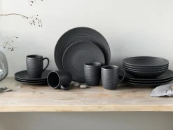 Creatable Geschirrset|Lava Stone - Kombiservice 16-tlg - Schwarz