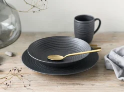 Creatable Geschirrset|Lava Stone - Kombiservice 16-tlg - Schwarz