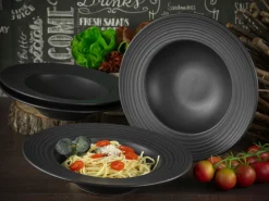 Creatable Pizza & Pasta|Geschirrset|Lava Stone - Pastateller 4-tlg - Schwarz