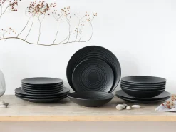 Creatable Teller|Lava Stone - Tellerset 18-tlg - Schwarz