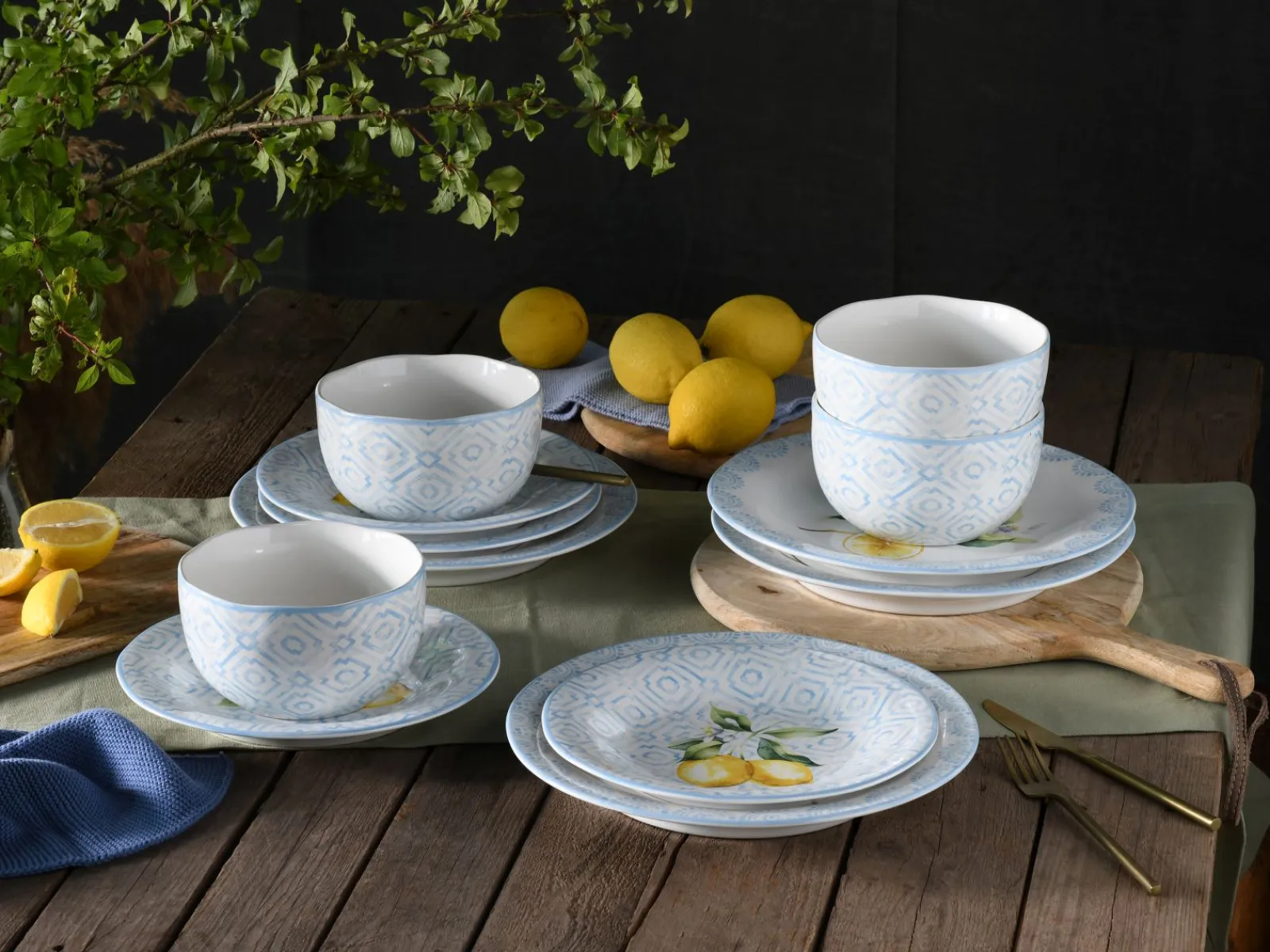 Creatable Geschirrset|Lemoncello - Tellerset 12-tlg - bunt