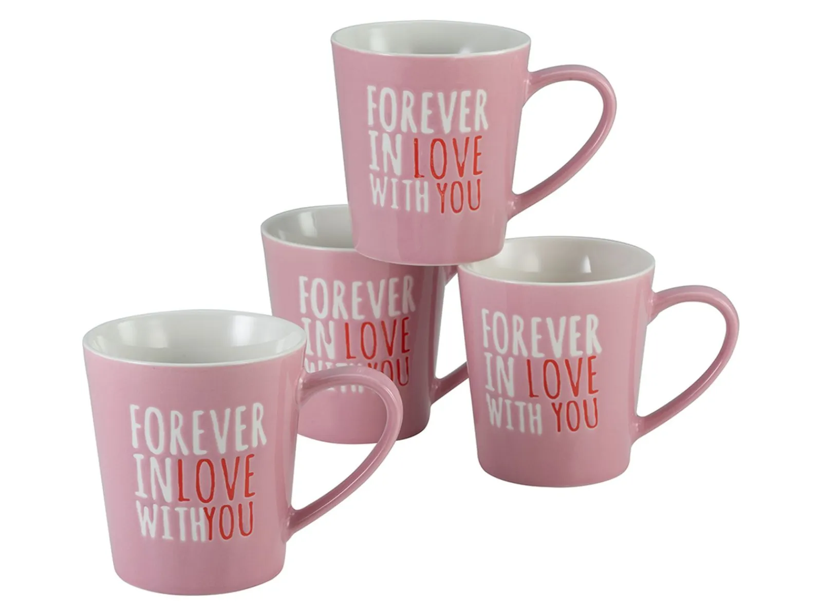 Creatable Becher & Tassen|Love Collection - Kaffeebecher 4-tlg - rosa